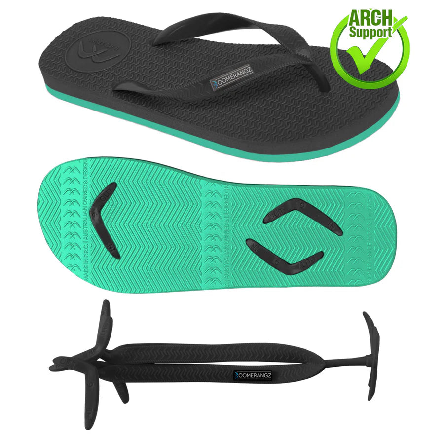 Boomerangz Unisex Regular Black / Teal Flip Flop