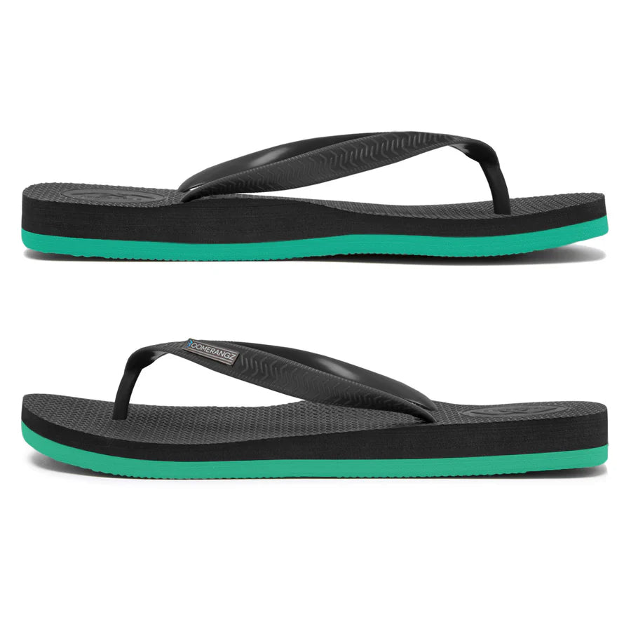 Boomerangz Unisex Regular Black / Teal Flip Flop