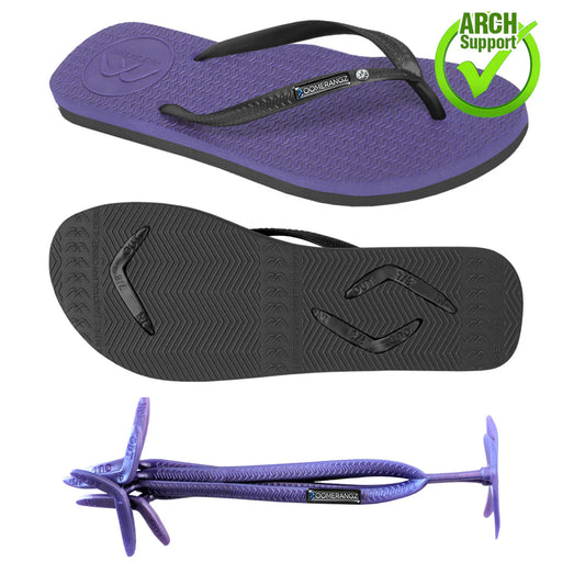 Boomerangz Unisex Slim Purple / Black Flip Flop