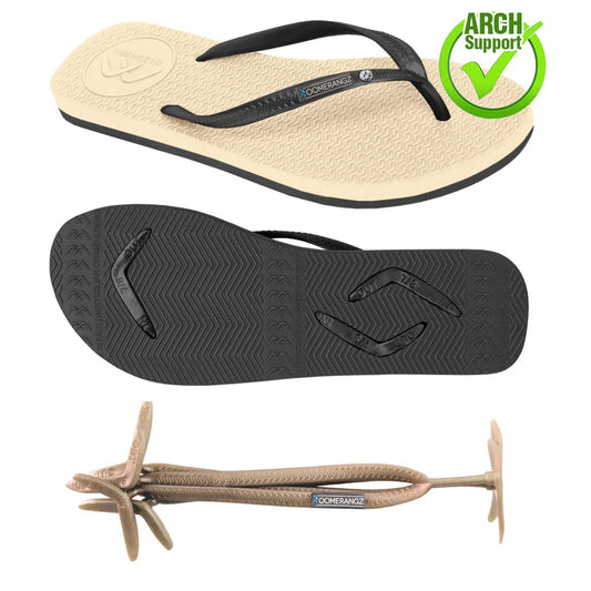 Boomerangz Unisex Slim Nude / Black Flip Flop