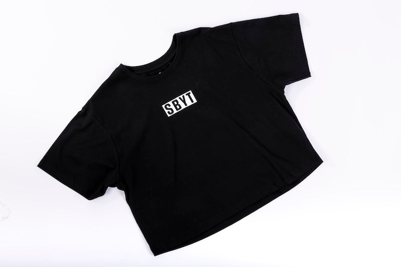 Crop Top Tee - Black - Boxed Logo