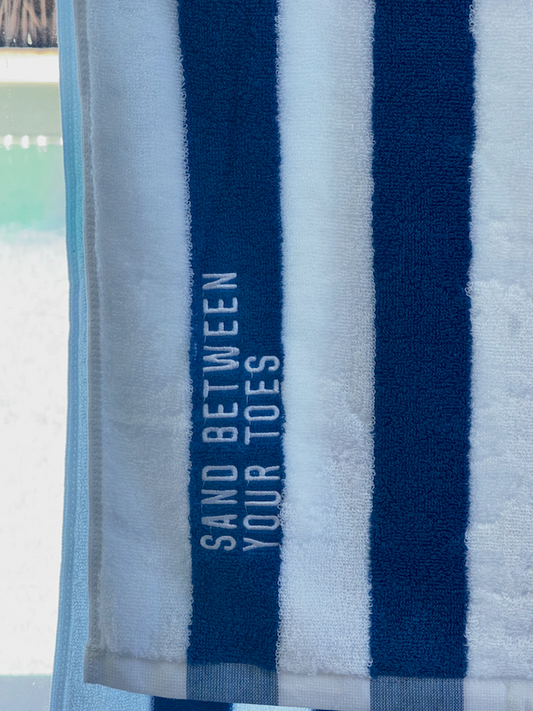 Beach Towel - SBYT Blue and White Stripe