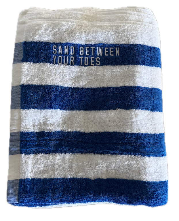 Beach Towel - SBYT Blue and White Stripe