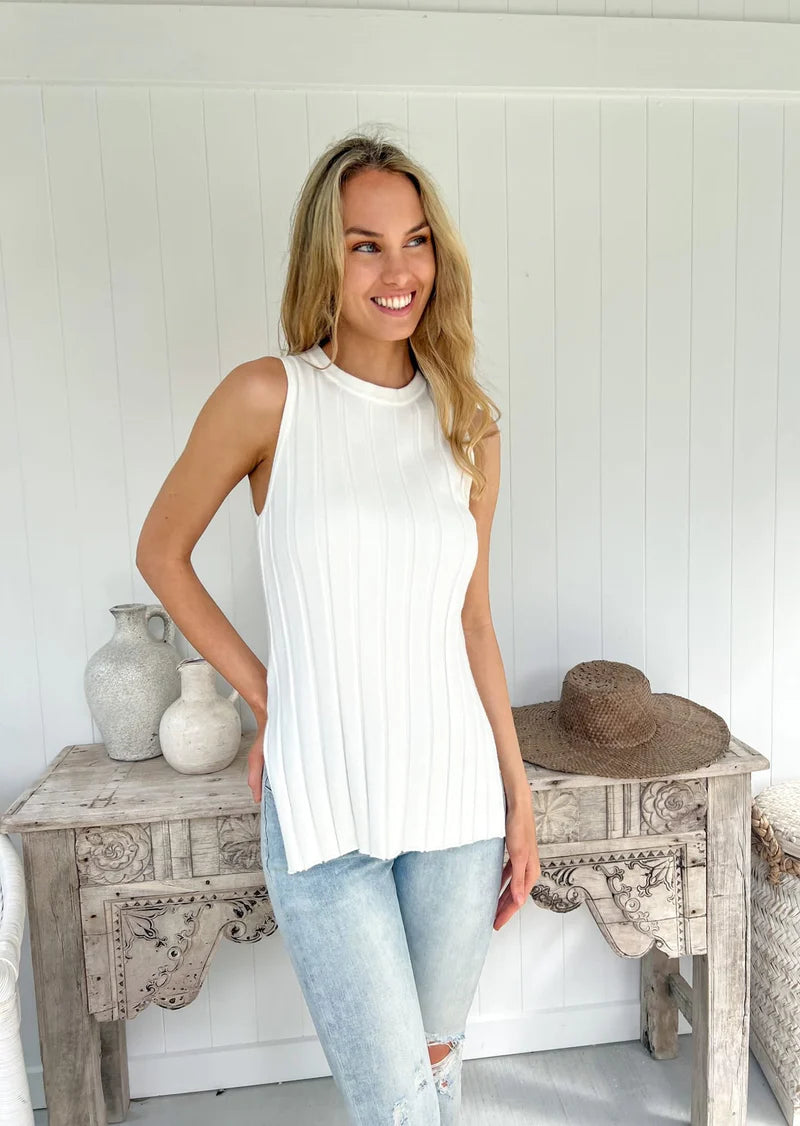 MYLK Mia Tank - White